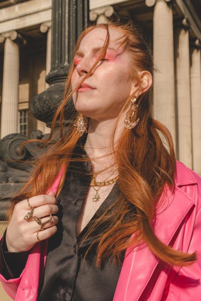 Photo of AJ from a modelling photoshoot at The British Museum, London